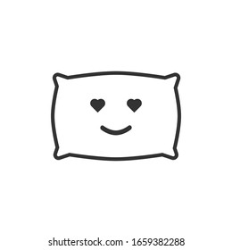 Loved pillow border icon on white background. Emotions