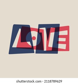 love.decorative font with3d effect.vector illustration.modern typography design.motivational quote.image perfect for web design,poster,banner,social media,t shirt and different uses