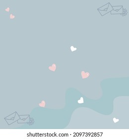 Love-filled Hearts Vector: Vector illustration presenting a romantic background with white and pink hearts, paired with adorable envelope designs. Perfect for conveying love and warmth in your visual 