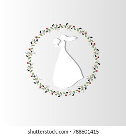 love,Floral vector round frame