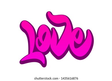 Love.Handwritten vector lettering design. Vector calligraphy illustration isolated. Typography for banners, badges, postcard, t-shirt, prints, posters.