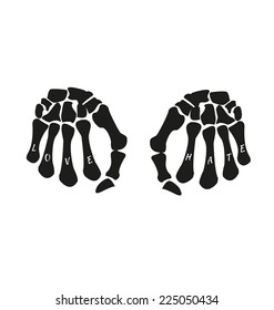 love&hate skeleton hand