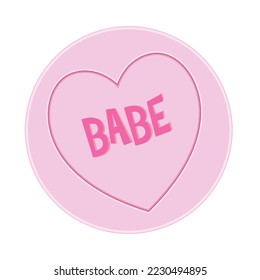 Loveheart Sweet Candy - Babe Message vector Illustration