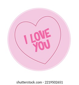 Loveheart Sweet Candy - I Love You Message vector Illustration