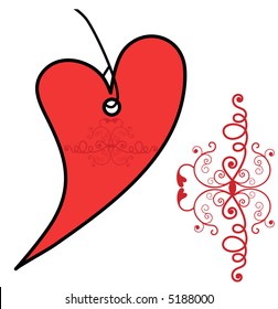 loveheart tag vector