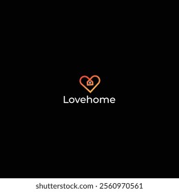 Lovehome modern logo design concept