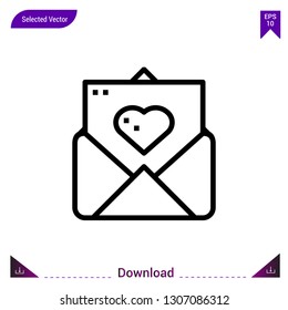love-letter  vector icon. Best modern, simple, isolated, flat icon for website design or mobile applications, UI / UX design vector format