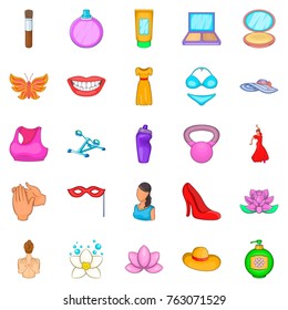 Loveliness icons set. Cartoon set of 25 loveliness vector icons for web isolated on white background