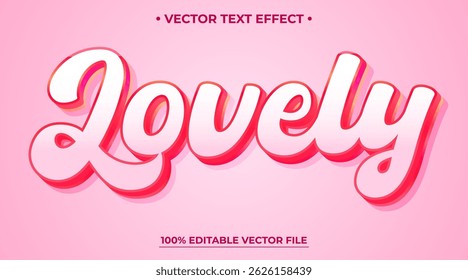 Lovely 3d vector text effect with modern glossy style design