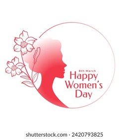 lovely 8th march women's day holiday background with floral decor vector