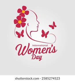 lovely 8th march women's day holiday background with floral decor vector