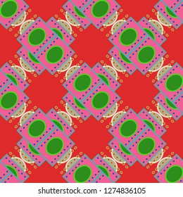 Lovely abstract background multicolor geometric pattern seamless.