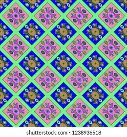 Lovely abstract background multicolored geometric pattern seamless.