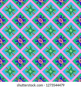 Lovely abstract background multicolored geometric pattern seamless.