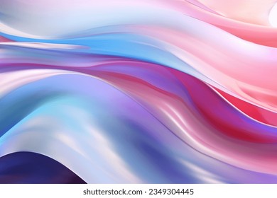 Lovely abstract background with waves and stripes in blue, pink and purple. Delicate color transitions. Trendy wallpapers for your desktop. Vector illustration with gradient mesh