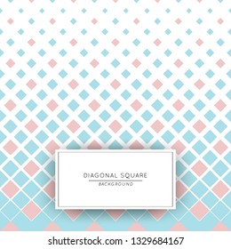 Lovely abstract diagonal square across pastel cyan and pink wallpaper background banner vector eps10