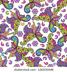 Lovely abstract paisley seamless pattern. 