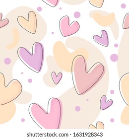 Lovely abstract seamless pattern with hearts. Vector