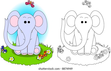 Lovely animals: A small elephant.
