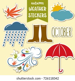 Lovely Autumn Weather Stickers Collection