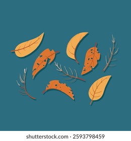 Lovely autumn yellow leaf vector children's illustration Q edition vector cartoon illustration