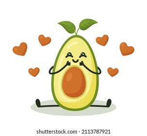 Encantador aguacate enamorado de un bozal.