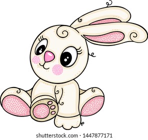Lovely baby bunny sitting alone