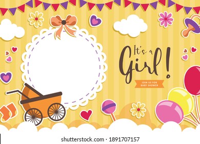 Lovely baby shower background with empty space