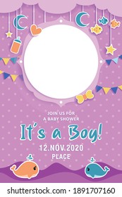 Lovely baby shower background with empty space