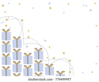Lovely background, Layer box with snow and star.For create a card,birthday card,poster,postcard,gift card,greeting card,new year card or social media with your message to send happiness.