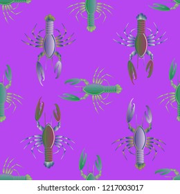 Lovely background multicolor pattern seamless lobster.