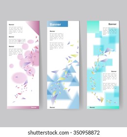 lovely banners set template design with geometric elements