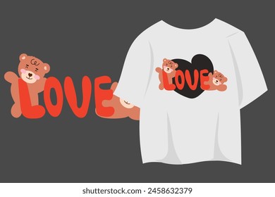 lovely bear artwork on tshirt design