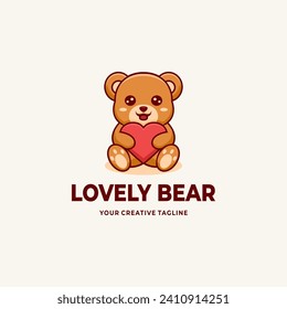 Lovely bear logo, suitable as a logo for children's toy shops, children's entertainment venues, and the like