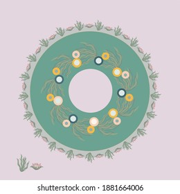 lovely beautiful natural icon with flowers, very fashionable