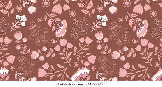Patrón de flores de primavera precioso y hermoso para tela, papel de escritorio y más
