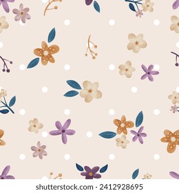 Lovely and Beautiful Spring Flowers Pattern for Fabric, Wallpaper, and More