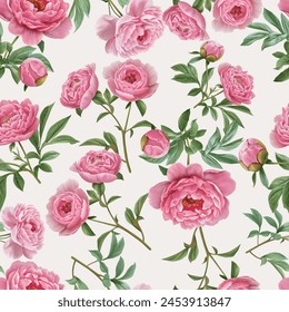 Lovely and Beautiful Spring Flowers Pattern for Fabric, Wallpaper, and More