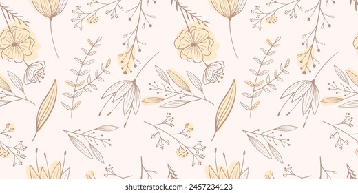 Lovely and Beautiful Spring Flowers Pattern for Fabric, Wallpaper, and More