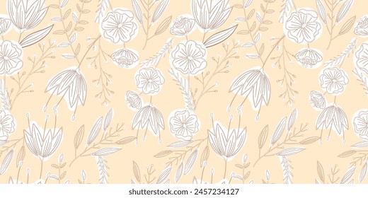 Lovely and Beautiful Spring Flowers Pattern for Fabric, Wallpaper, and More