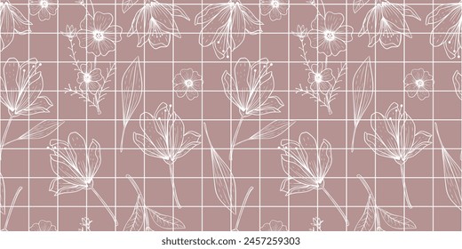 Lovely and Beautiful Spring Flowers Pattern for Fabric, Wallpaper, and More