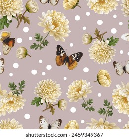 Lovely and Beautiful Spring Flowers Pattern for Fabric, Wallpaper, and More