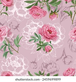 Lovely and Beautiful Spring Flowers Pattern for Fabric, Wallpaper, and More