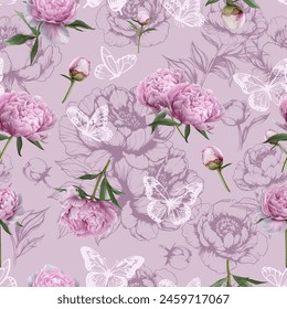 Lovely and Beautiful Spring Flowers Pattern for Fabric, Wallpaper, and More
