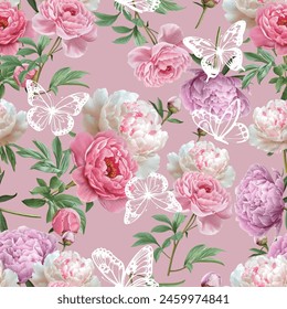 Lovely and Beautiful Spring Flowers Pattern for Fabric, Wallpaper, and More