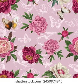 Lovely and Beautiful Spring Flowers Pattern for Fabric, Wallpaper, and More