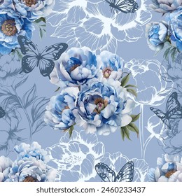 Lovely and Beautiful Spring Flowers Pattern for Fabric, Wallpaper, and More