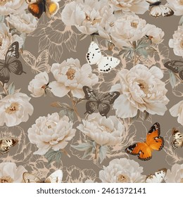 Patrón de flores de primavera encantadora y hermosa para tela, Fondo de pantalla y más