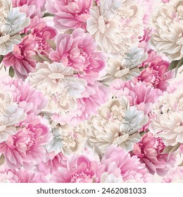 Lovely and Beautiful Spring Flowers Pattern for Fabric, Wallpaper, and More