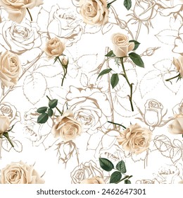 Lovely and Beautiful Spring Flowers Pattern for Fabric, Wallpaper, and More